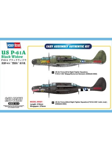 HobbyBoss 87261 Northrop P-61A Black Widow 1/72 Scale Plastic Model Kit