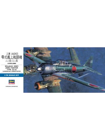 Hasegawa 01456 Mitsubishi A6M3 Zero 1/72 Scale Plastic Model Kit