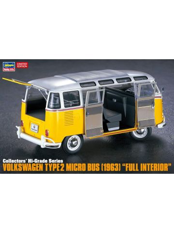 Hasegawa 51048 1963 VW Type 2 Micro Bus with Interior 1/24 Scale Model Kit