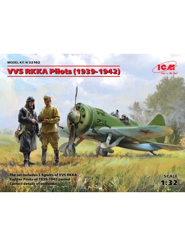 ICM 32102 VVS RKKA Pilots (1939-1942) 1/32 Scale Plastic Model Figures Kit