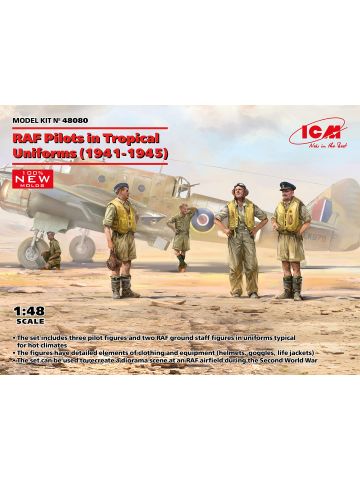 ICM 48080 RAF Pilots in Tropical Uniforms 1941-45 1/48 Scale Model Figures