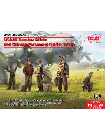 ICM 48088 USAAF Bomber Pilots & Ground Personnel 1944-45 1/48 Scale Figures