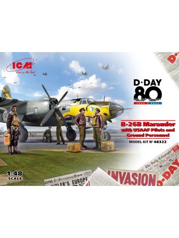 ICM 48322 B-26B Marauder with Pilots and Ground Personnel 1/48 Scale Model Kit