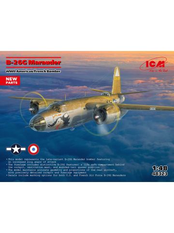 ICM 48323 Martin B-26G Marauder with US & French Markings 1/48 Scale Model Kit