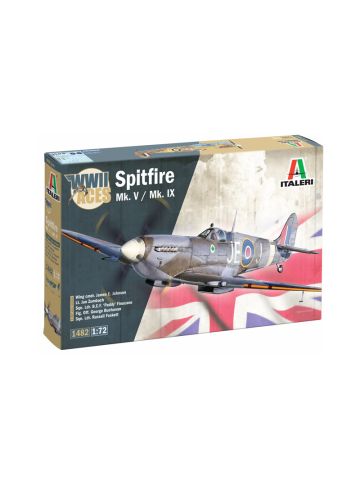 Italeri 1482 Supermarine Spitfire Mk.V/Mk.IX 'WWII Aces' 1/72 Scale Model Kit