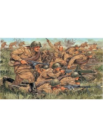 Italeri 6057 WWII Russian Infantry 1/72 Scale Plastic Model Figures Kit