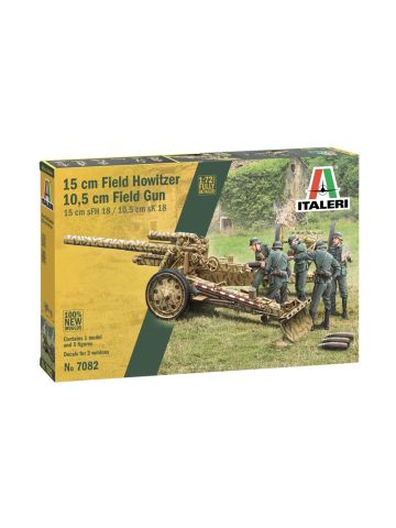 Italeri 7082 WWII German 15 cm Field Howitzer 1/72 Scale Plastic Model Kit