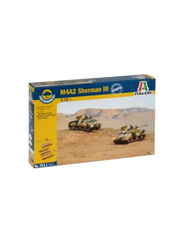 Italeri 7511 M4A2 Sherman III Set of Two 1/72 Scale Plastic Model Kits