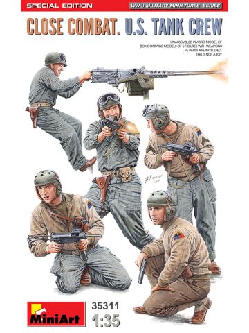 MiniArt 35311 WWII US Tank Crew 'Close Combat' 1/35 Scale Model Figures Kit