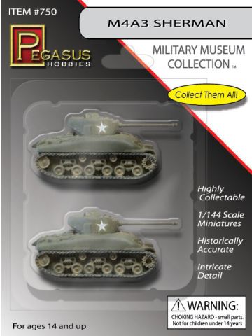 Pegasus 750 M4A3 Sherman Tanks 1/144 Scale Models Assembled & Painted