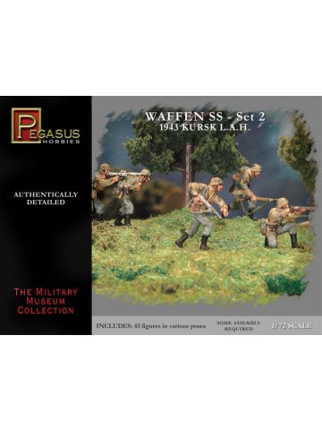 Pegasus 7202 German Waffen SS #2 Kursk 1943 Set of 43 1/72 Scale Plastic Figures