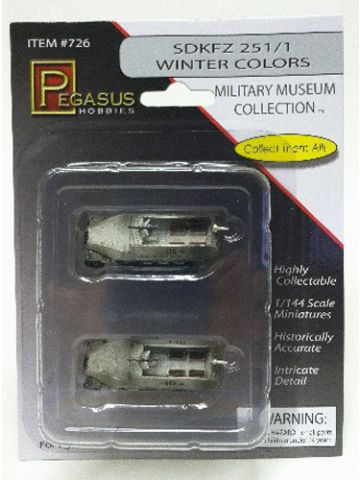 Pegasus 726 Sd.Kfz. 251/1 Halftrack Winter Camouflage 1/144 Scale Models
