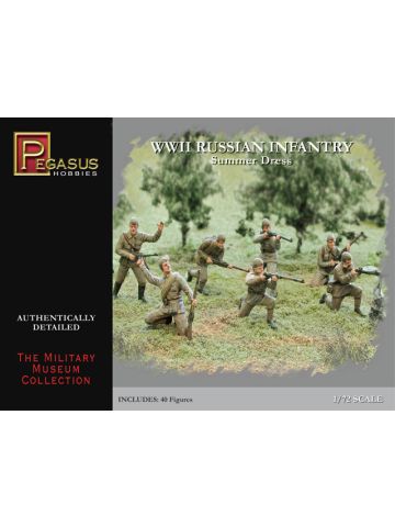 Pegasus 7268 WWII Russian Infantry Summer Uniforms 1/72 Scale Plastic Figures