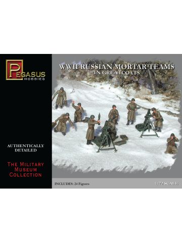 Pegasus 7273 Russian Mortar Team in Greatcoats 1/72 Scale Plastic Model Figures