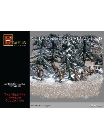 Pegasus 7274 WWII Russian Support Weapon Teams 1/72 Scale Plastic Model Figures
