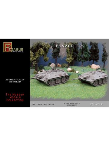 Pegasus 7602 WWII German Army E-25 Tank 1/72 Scale Plastic Model Kits