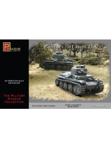 Pegasus 7620 WWII German Pz.38(t) Light Tank Set of Two 1/72 Scale Model Kits