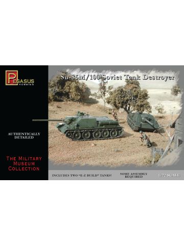 Pegasus 7663 Soviet SU-85M/100 Assault Guns 1/72 Scale Plastic Model Kits