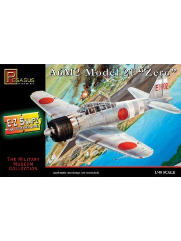 Pegasus 8409 WWII Japanese A9M2 Zero 1/48 Scale Snap-Together Plastic Model Kit