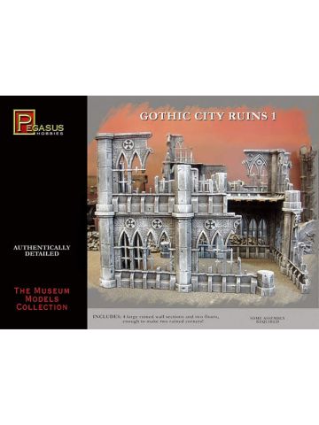 Pegasus 4930 Gothic City Ruins Set #1 28 mm Plastic Model Kit for Dioramas