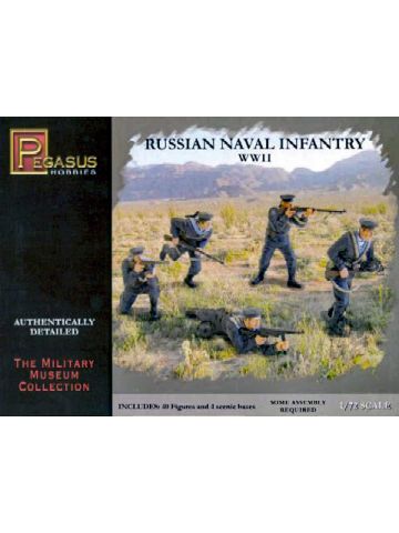 Pegasus 7270 WWII Russian Naval Infantry 1/72 Scale Plastic Model Figures