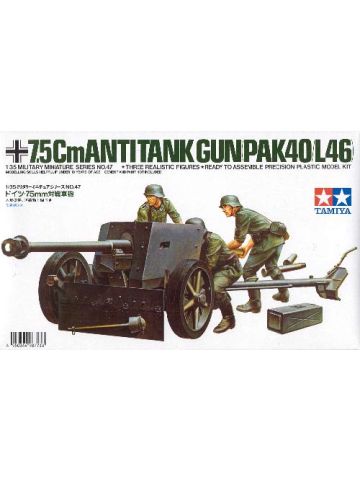 Tamiya 35047 German World War II 75mm Anti-Tank Gun 1/35 Scale Plastic Model Kit