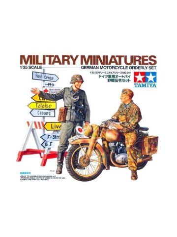 Tamiya 35241 WWII German Motorcycle Orderly Set 1/35 Scale Plastic Model Kit