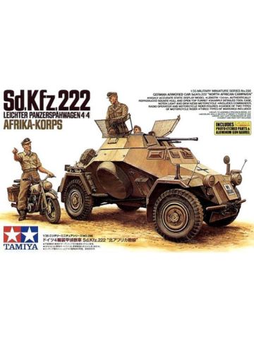 Tamiya 35286 Sd.Kfz. 222 DAK 1/35 Scale Model Kit with PE & Metal Barrel
