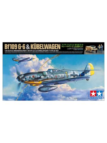 Tamiya 25204 Messerschmitt Bf109 G-6 & Kuebelwagen 1/48 Scale Plastic Model Kit