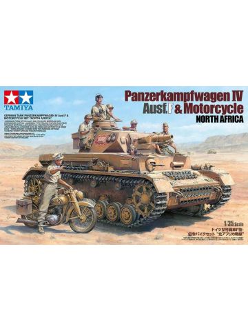 Tamiya 25208 Panzerkampfwagen IV Ausf. F & Motorcycle 1/35 Scale Model Kit