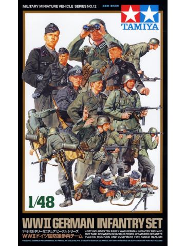 Tamiya 32512 WWII German Infantry (15 Figures) 1/48 Scale Plastic Model Kit