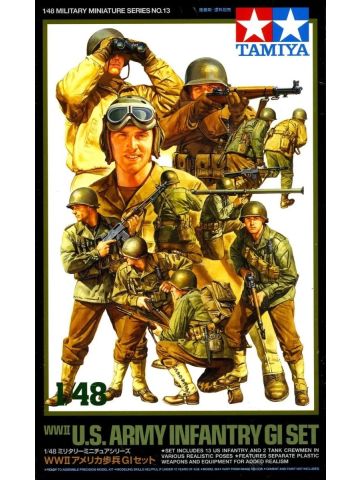Tamiya 32513 WWII US Army Infantry (15 Figures) 1/48 Scale Plastic Model Kit