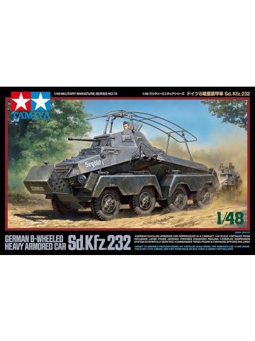 Tamiya 32574 Sd.Kfz.232 8-Wheeled Armored Vehicle1/48 Scale Plastic Model Kit
