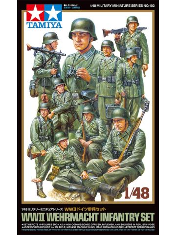 Tamiya 32602 Wehrmacht Infantry Set 1/48 Scale Plastic Model Figures