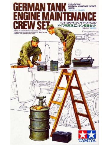 Tamiya 35180 WWII German Tank Maintenance Crew 1/35 Scale Plastic Model Figures