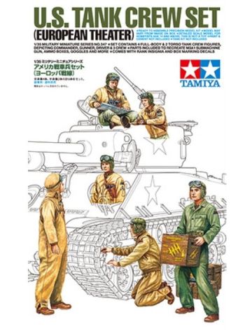 Tamiya 35347 WWII US Tank Crew European Theatre 1/35 Scale Plastic Model Figures