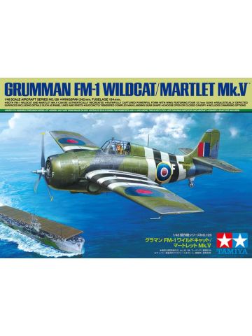 Tamiya 61126 Grumman FM-1 Wildcat or Martlet Mk.V 1/48 Scale Plastic Model Kit