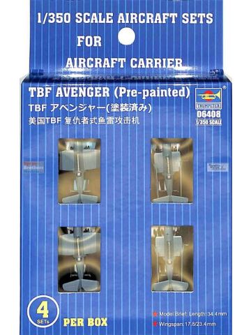 Trumpeter 6408 TBF Avenger Set of 4 1/350 Scale Assembled & Painted Models