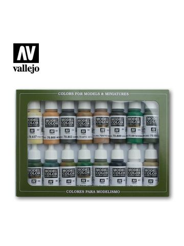 Vallejo 70109 WWII Allied Model Color Paint Set (16 Colors)