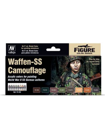 Vallejo 70180 Waffen SS Camo Model Color Paint Set (8 Colors)