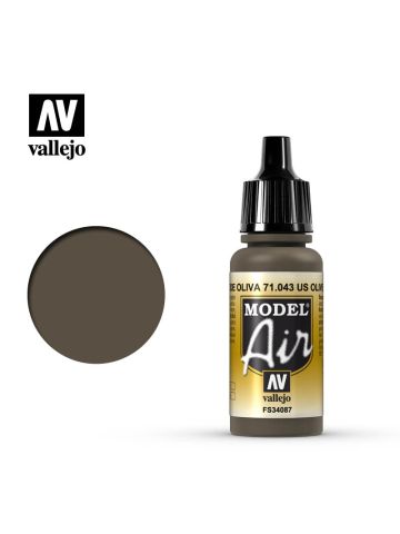 Vallejo Model Air 71043 US Olive Drab Acrylic Paint
