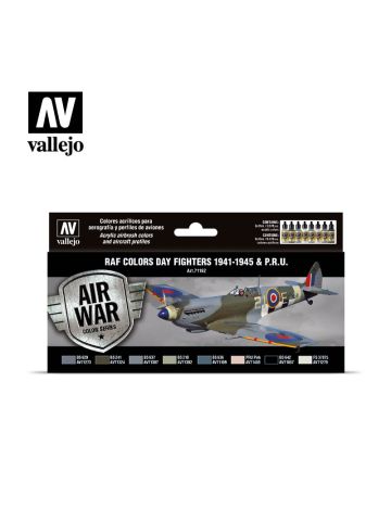 Vallejo 71162 RAF Colors Day Fighters 1941-1945 & PRU Paint Set (8 Colors)