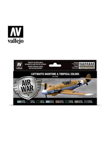 Vallejo 71164 Luftwaffe Maritime & Tropical Colors Set of 8 Model Air Paints