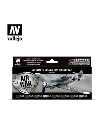 Vallejo 71166 Luftwaffe Colors 1941 to End-War Set of 8 Model Air Paints
