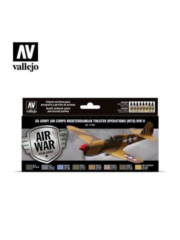 Vallejo 71183 US Army Air Corps MTO Model Air Paint Set (8 Colors)