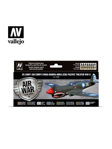 Vallejo 71184 US Army Air Corps CBI Model Air Paint Set (8 Colors)