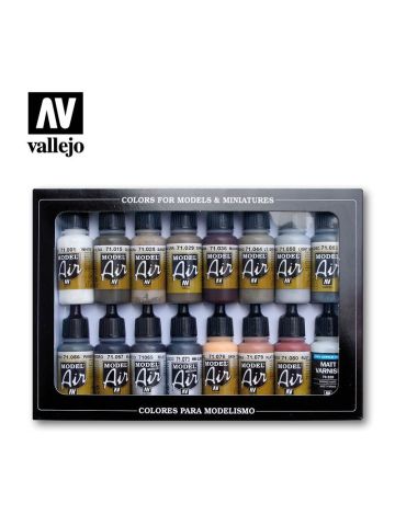 Vallejo 71194 Weathering Colors Set of 16 Model Air Paints