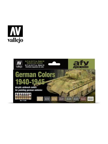 Vallejo 71206 German Colors 1940-1945 Model Air Paints (8 Colors)