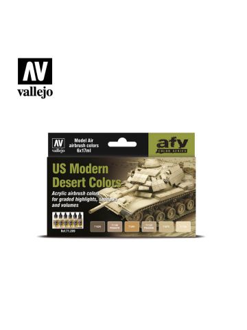 Vallejo 71209 US Modern Desert Colors Model Air Paints (6 Colors)