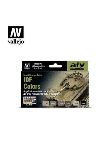Vallejo 71210 IDF Vehicle Colors Model Air Paint Set (6 Colors)
